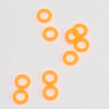 10 NEON Orange 2.5mm 'Thin' Snag Free Silicone Ring Knitting Stitch Markers