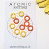 10 Yellow & Orange Silicone Ring Snag Free Lace stitch markers for knitting 5.5mm