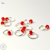 Really Red Bead Jewel Rings Lace Knitting Stitch Markers 4mm