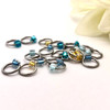 20 Stitch Markers BEACHY Glass Jewel Knitting Ring Stitch Markers | Choose Size - 4mm or 7mm | UK Made