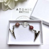 Rhodanite Gemstone & Silver Tree Beaded Shawl/Cardigan Holder Clip Fastener - 11cm