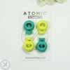 4 '1987 Mix' MIX Stitch Locker Cord Stop for Circular Knitting Needles up to 5.5mm | Atomic Knitting