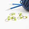 Lime Jewel Stitch Markers | Atomic Knitting