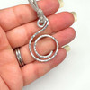 Silver Orbit Aluminium Portuguese Knitting Pin (Hammered Finish) with Adjustable Necklace