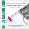Stitch Keeper Holder Cords & 4 Knitting Stitch Stoppers for needles up to ~ 4mm | CHOOSE COLOUR | Atomic Knitting