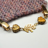 Golden Tree & Champagne Maple Leaf Sweater Cardigan Shawl Clip Pin Fastener UK