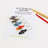 Mixed Oval Silver Glass Stitch Markers - MYM set of 5