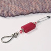 Raspberry Red Resin Rectangle Lightweight Portuguese Knitting Pin