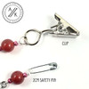 Raspberry Red Resin Rectangle Lightweight Portuguese Knitting Pin