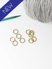 10 Solid Snag Free 7mm Hexagonal Stitch Markers (gold colour)