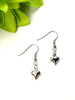 Tiny Hearts Earrings - Antiqued Silver