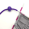Stitch Keeper Holder Cord 150cm Purple Cord with 2 Knitting Stitch LOCKERS - to fit needles 3 - 7mm