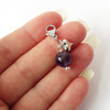 Amethyst Gemstone & Silver Heart Progress Marker Clip-On Bag Charm with lobster clasp attachment.