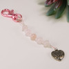 NEW! Rose Quartz Gemstone & Tree Heart Charm Clip On Bag Charm