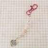 NEW! Rose Quartz Gemstone & Tree Heart Charm Clip On Bag Charm