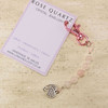 NEW! Rose Quartz Gemstone & Tree Heart Charm Clip On Bag Charm