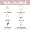 M1L M1R Make One Left/Right - Set of 4 - knitting stitch marker discs with CHOICE of Rings, Clasps, Removable Latchback | Make Your Mark