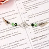 Green Duo Crystal & Deco Flower Cardigan Shawl Clip Pin Fastener