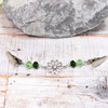 Green Duo Crystal & Deco Flower Cardigan Shawl Clip Pin Fastener