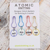 Make 1, SSK, K2TOG 'Coastal' Instructional stitch markers for knitting - set of 4