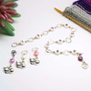 NEW! Row Counter - Love My Cat Numbered 99 Chain Row Counter for Knitting Plus 2 Stitch Markers - SIZE 4mm OR 7mm