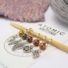 NEW! Metallic Lustre Leaf Stitch Marker Set of 5 - MYM