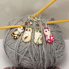 Enamel Cat Stitch Marker Set of 4 with crystal beads - Knitting Or Crochet Options Available - MYM set of 4