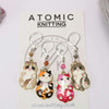 Enamel Cat Stitch Marker Set of 4 with crystal beads - Knitting Or Crochet Options Available - MYM set of 4