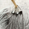 New! Hematite Hearts Gemstone Stitch Markers - Set of 4