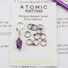 NEW! Purple Spring Jewel Knitting Stitch Markers x 10 & Tulip Progress Marker