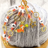 NEW! Row Counter Chain - Bright Orange Fox & Star - Numbered Knitting Chain Row Counter - SIZE 4mm OR 7mm | Limited Edition