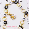 New! Row Counter - Monochrome Cow & Daisy 99 Row Counter Chain for Knitting- SIZE 4mm OR 7mm | Atomic Knitting
