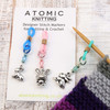 New! Hop To It - Bunny Rabbit Knitting Needle Holder Set of 3 to fit up to 4mm needles