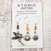 Limited Edition - Sepia Fairy Stitch Markers For Knitting - Set of 3