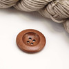 Brown Round wooden 4 hole Button - 25mm x 1