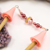 New! Beaded Point Protector Caps for Knitting Needles 4 - 10 mm | Pink | Heart