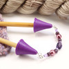 New! Beaded Point Protector Caps for Knitting Needles 4 - 10 mm | Purple | Twist