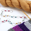 Row Counter - Sweetie Squares Numbered 99 Row Chain Counter for Knitting- SIZE 4mm OR 7mm PLUS 2 stitch markers | Atomic Knitting