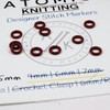 Deep Red/Brown 'Thin' EPDM Snag Free stitch markers 2.5mm x 10