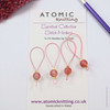 New! Cherry Quartz Gemstone Looper Stitch Markers for Knitting | Love, Peacefulness, Calm