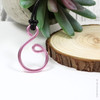 Light Pink Metallic Whirl Aluminium Portuguese Knitting Pin with Adjustable Necklace