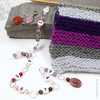 Row Counter - Pink Gemstone - 99 Row Counter Chain for Knitting and 3 Stitch Markers - SIZE 4mm OR 7mm