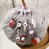 Row Counter - Pink Gemstone - 99 Row Counter Chain for Knitting and 3 Stitch Markers - SIZE 4mm OR 7mm