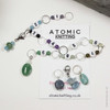 Row Counter - Blue/Green Gemstone - 99 Row Counter Chain for Knitting and 3 Stitch Markers - SIZE 4mm OR 7mm