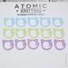 Set of fifteen cat-themed open ring removable stitch markers for knitting, featuring colourful rings, designed for easy marking of stitches in knitting projects.