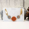 Cardigan Clip - Teal & Apricot Alablaster Sweater Clip | Sweater Fastener | Limited Edition