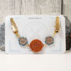 Cardigan Clip - Teal & Apricot Alablaster Sweater Clip | Sweater Fastener | Limited Edition