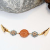 Cardigan Clip - Teal & Apricot Alablaster Sweater Clip | Sweater Fastener | Limited Edition