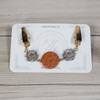 Cardigan Clip - Teal & Apricot Alablaster Sweater Clip | Sweater Fastener | Limited Edition
