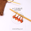 Millefiori Orange Heart Stitch Markers - set of 4